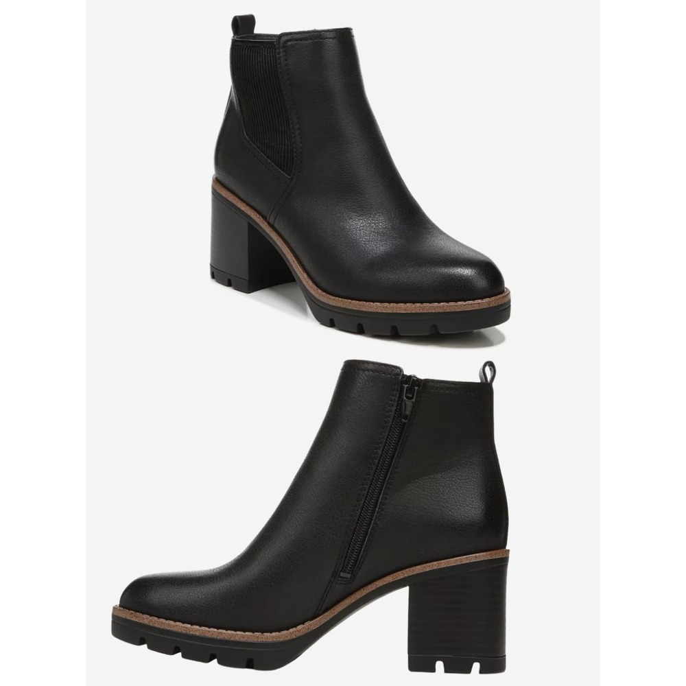 Naturalizer Madalynn Chelsea Boot 8 Black Chunky Block Heel Comfort Ankle Bootie